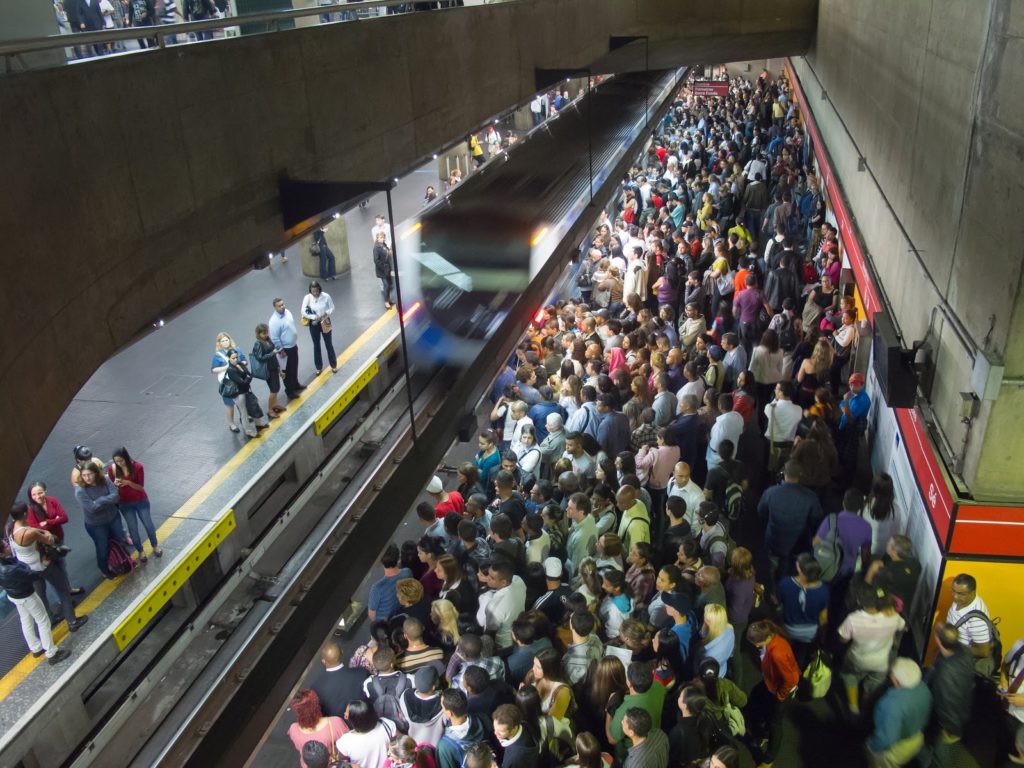 Metro de São Paulo lotado