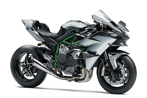 A Kawasaki Ninja H2R é a moto mais rápida do mundo, com 400 km/h, mas só pode andar nas pistas. (Fonte: Kawasaki/Reprodução)