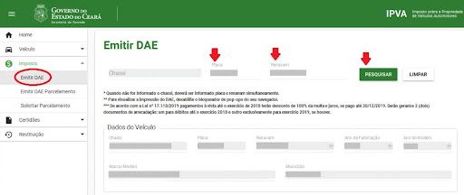 Alguns estados permitem o parcelamento do pagamento do tributo em atraso. (Fonte: Governo do Ceará/Reprodução)