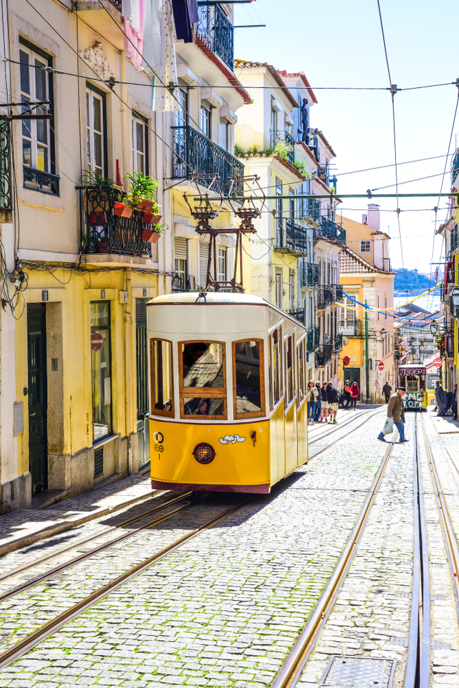 Detalhe do Elevador da Bica em Lisboa. (Fonte: Shutterstock/Reprodução)