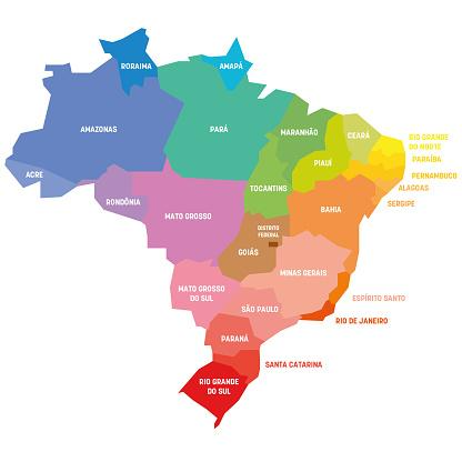 Desde 1969, o Brasil é dividido em cinco regiões (Fonte: Getty Images)